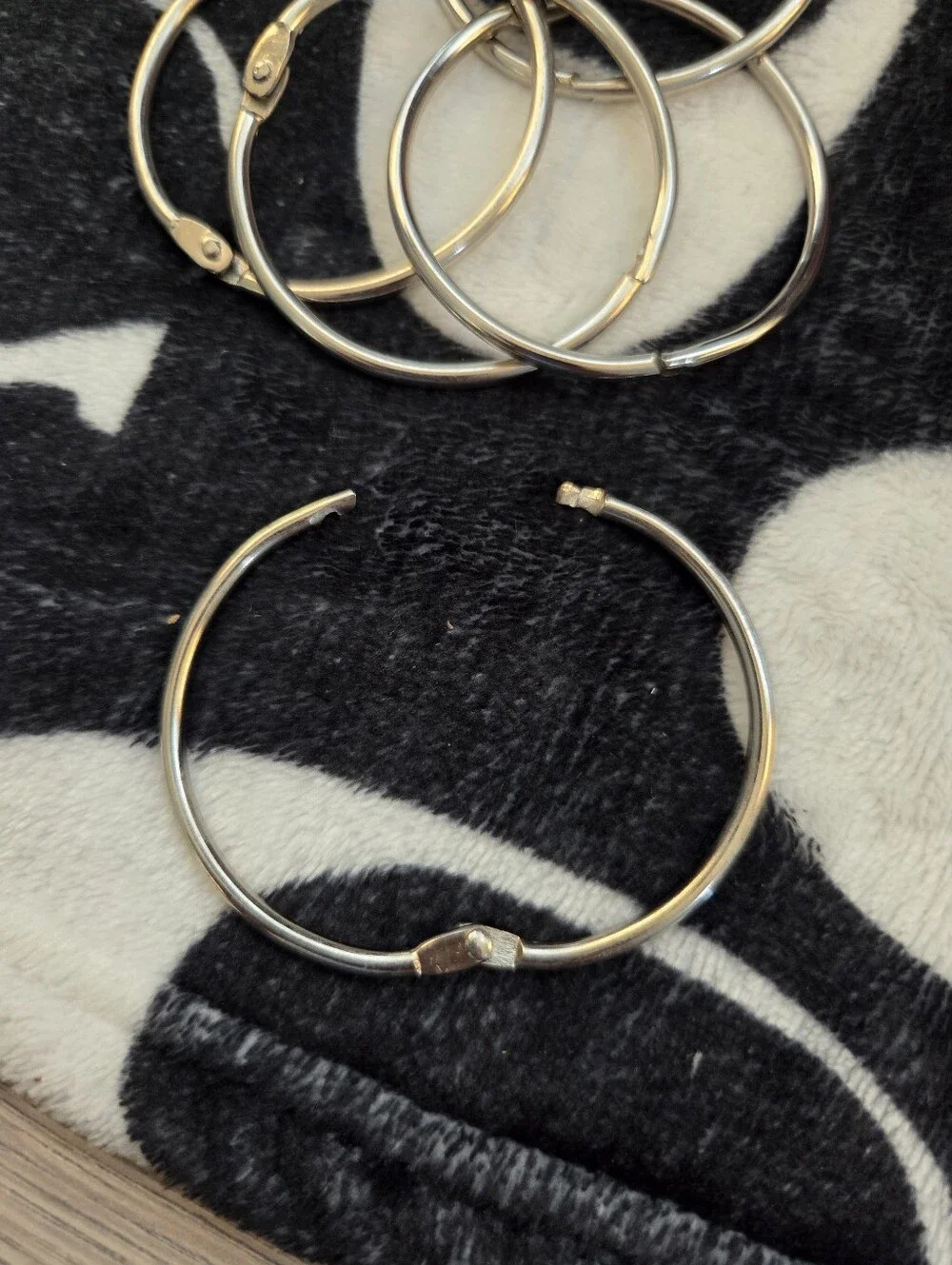 Silver Hoop Binder Rings Set of 5 - Sleek Silver Rings for Crafts & Organization